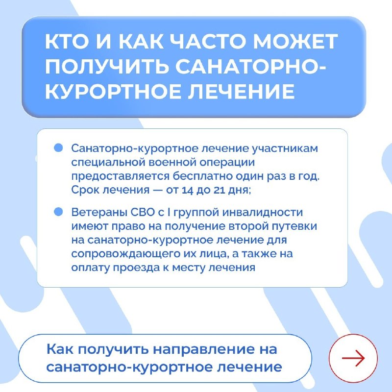 Рассказываем, как ветерану СВО получить направление на санаторно‑курортное лечение
